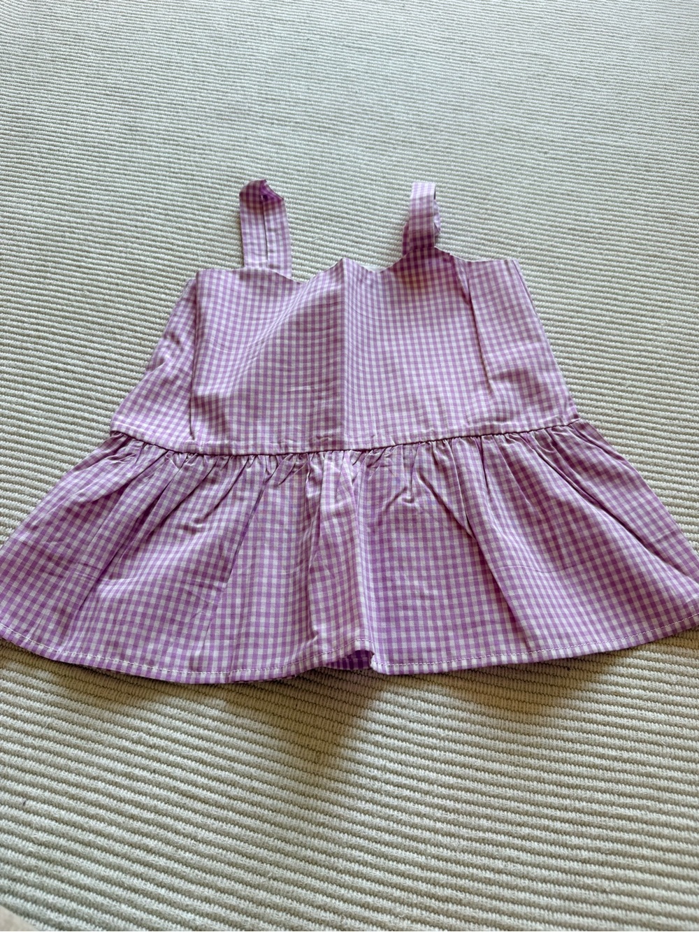 Maison Me Lavender Gingham Peplum Tank